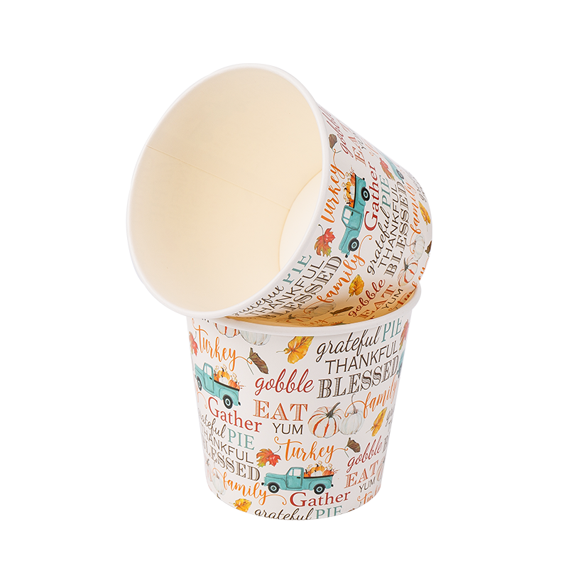 32oz jednorázové biologicky rozložitelné papírové zmrzlinové poháry